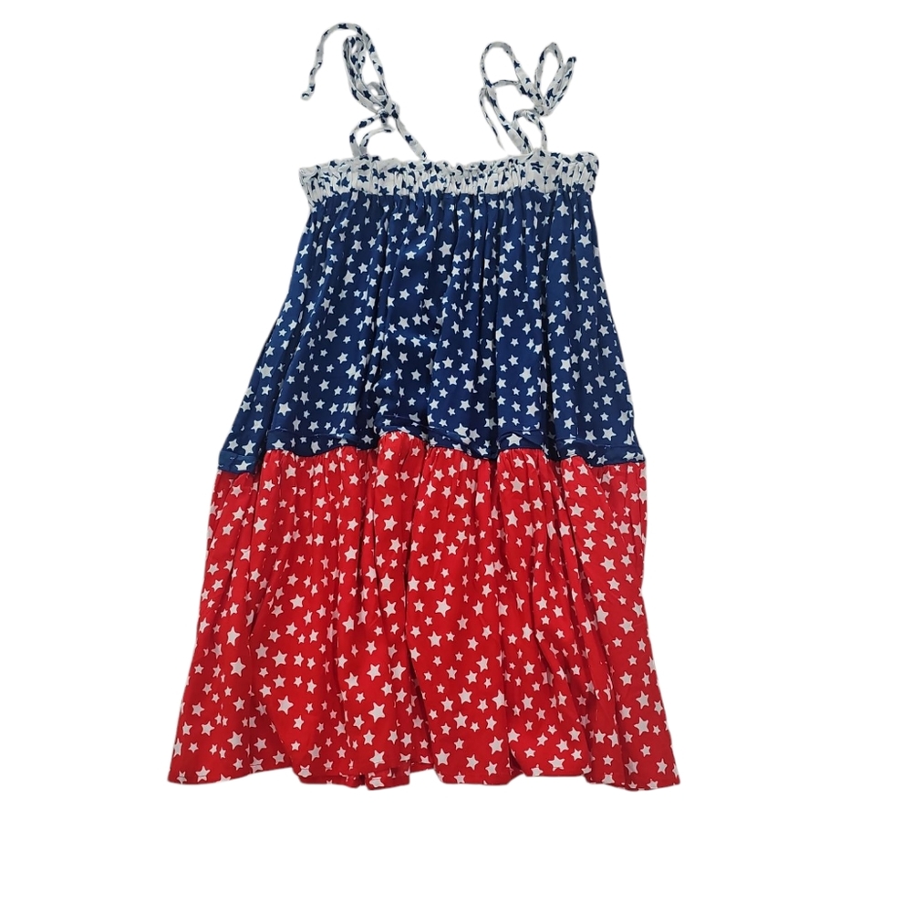 Anna And Ava Red,white And Blue Star Dress Kids One Size  NWT